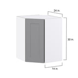 Hugo&Borg Beaumont 24-in W x 30-in H x 14-in D Slate Gray Diagonal Corner Wall Fully Assembled Cabinet (Flat Panel Shaker Style)