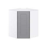 Hugo&Borg Beaumont 24-in W x 30-in H x 14-in D Slate Gray Diagonal Corner Wall Fully Assembled Cabinet (Flat Panel Shaker Style)