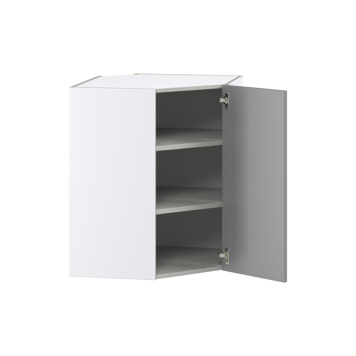 Hugo&Borg Beaumont 24-in W x 30-in H x 14-in D Slate Gray Diagonal Corner Wall Fully Assembled Cabinet (Flat Panel Shaker Style)
