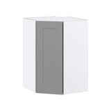 Hugo&Borg Beaumont 24-in W x 35-in H x 14-in D Slate Gray Diagonal Corner Wall Fully Assembled Cabinet (Flat Panel Shaker Style)