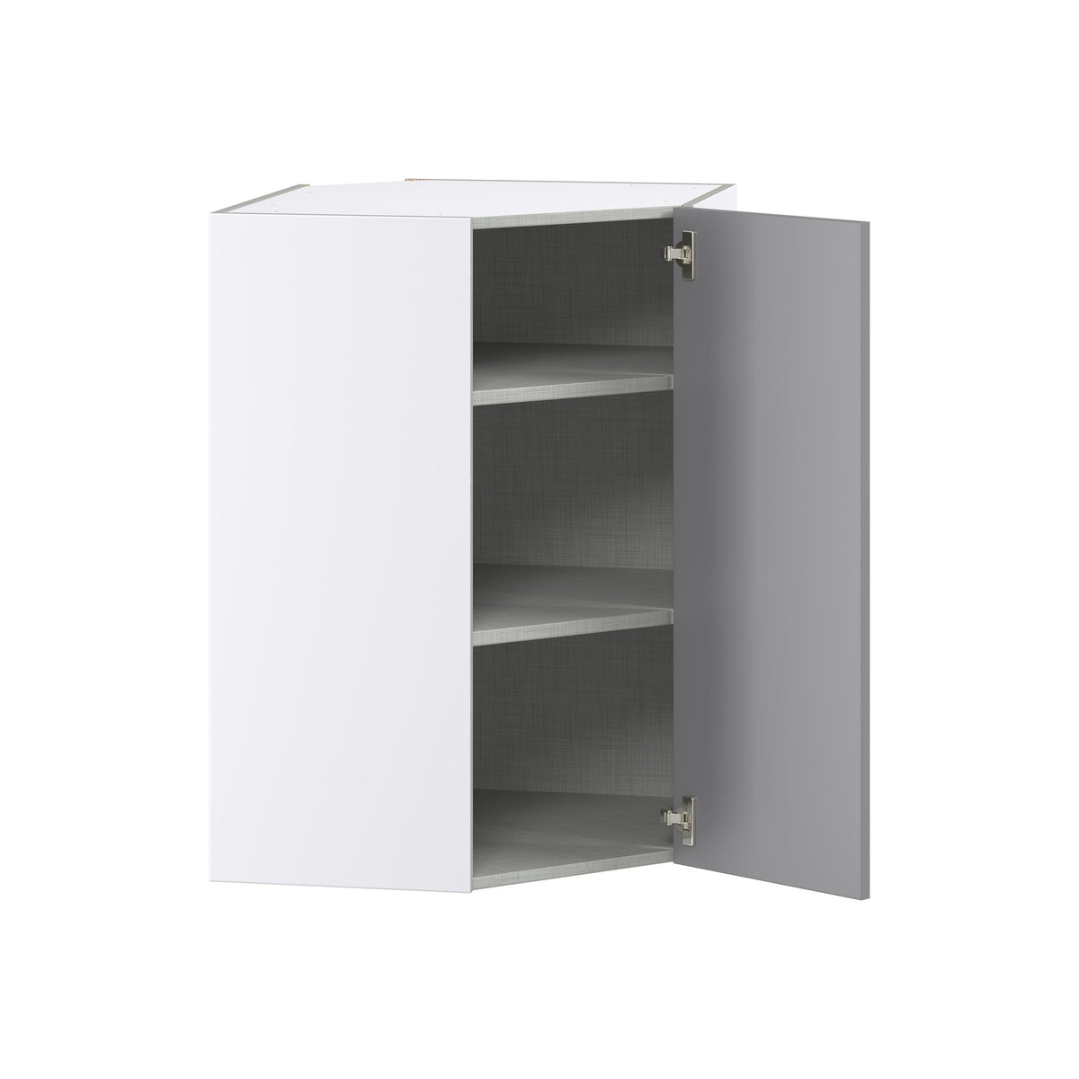 Hugo&Borg Beaumont 24-in W x 35-in H x 14-in D Slate Gray Diagonal Corner Wall Fully Assembled Cabinet (Flat Panel Shaker Style)