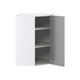 Hugo&Borg Beaumont 24-in W x 35-in H x 14-in D Slate Gray Diagonal Corner Wall Fully Assembled Cabinet (Flat Panel Shaker Style)