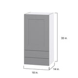 Hugo&Borg Beaumont 18-in W x 35-in H x 14-in D Slate Gray 2-Drawers Wall Fully Assembled Cabinet (Flat Panel Shaker Style)