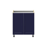 Hugo&Borg Lorette 30-in W x 34.5-in H x 24-in D Navy Blue Base Fully Assembled Cabinet (Recessed Panel Shaker Door Style)