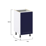 Hugo&Borg Lorette 18-in W x 34.5-in H x 24-in D Navy Blue 3-Drawers Base Fully Assembled Cabinet (Recessed Panel Shaker Style)