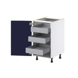 Hugo&Borg Lorette 18-in W x 34.5-in H x 24-in D Navy Blue 3-Drawers Base Fully Assembled Cabinet (Recessed Panel Shaker Style)