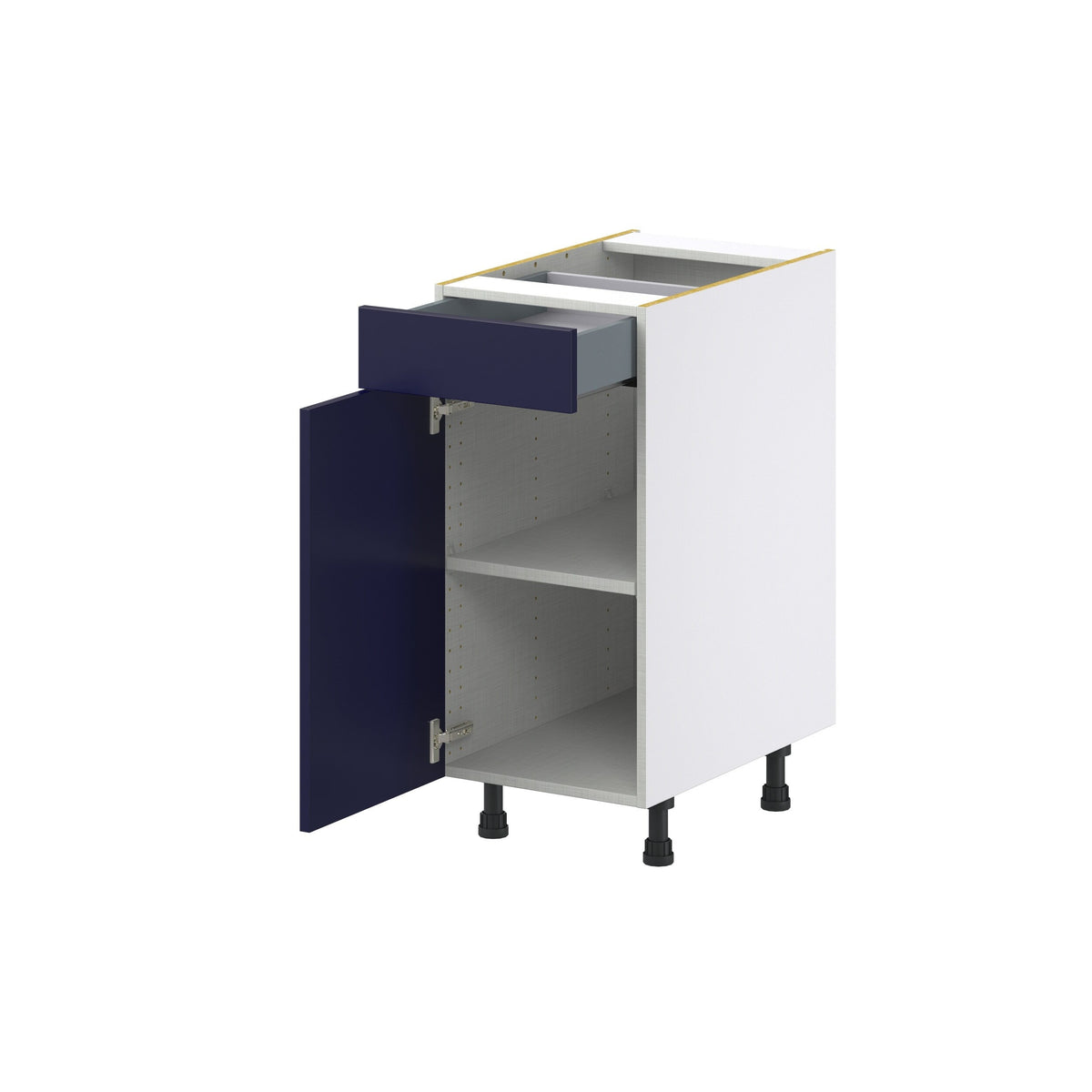 Hugo&Borg Lorette 15-in W x 34.5-in H x 24-in D Navy Blue 1-Drawer Base Fully Assembled Cabinet (Recessed Panel Shaker Style)