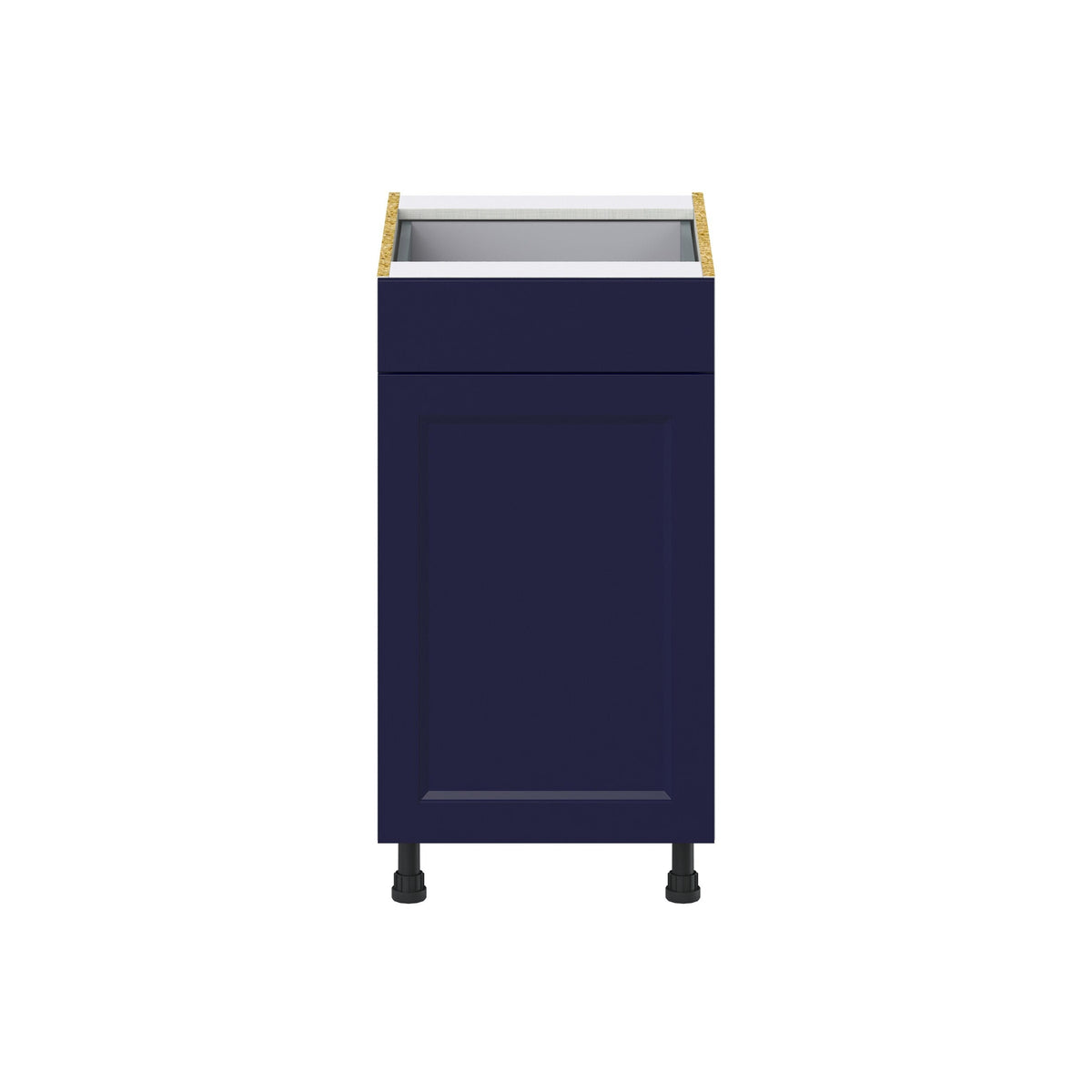Hugo&Borg Lorette 18-in W x 34.5-in H x 24-in D Navy Blue 1-Drawer Base Fully Assembled Cabinet (Recessed Panel Shaker Style)