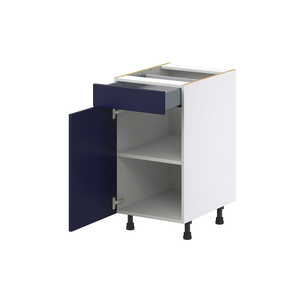 Hugo&Borg Lorette 18-in W x 34.5-in H x 24-in D Navy Blue 1-Drawer Base Fully Assembled Cabinet (Recessed Panel Shaker Style)