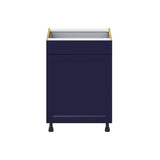 Hugo&Borg Lorette 24-in W x 34.5-in H x 24-in D Navy Blue 1-Drawer Base Fully Assembled Cabinet (Recessed Panel Shaker Style)