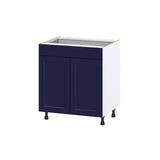 Hugo&Borg Lorette 30-in W x 34.5-in H x 24-in D Navy Blue 1-Drawer Base Fully Assembled Cabinet (Recessed Panel Shaker Style)