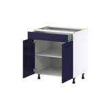 Hugo&Borg Lorette 30-in W x 34.5-in H x 24-in D Navy Blue 1-Drawer Base Fully Assembled Cabinet (Recessed Panel Shaker Style)