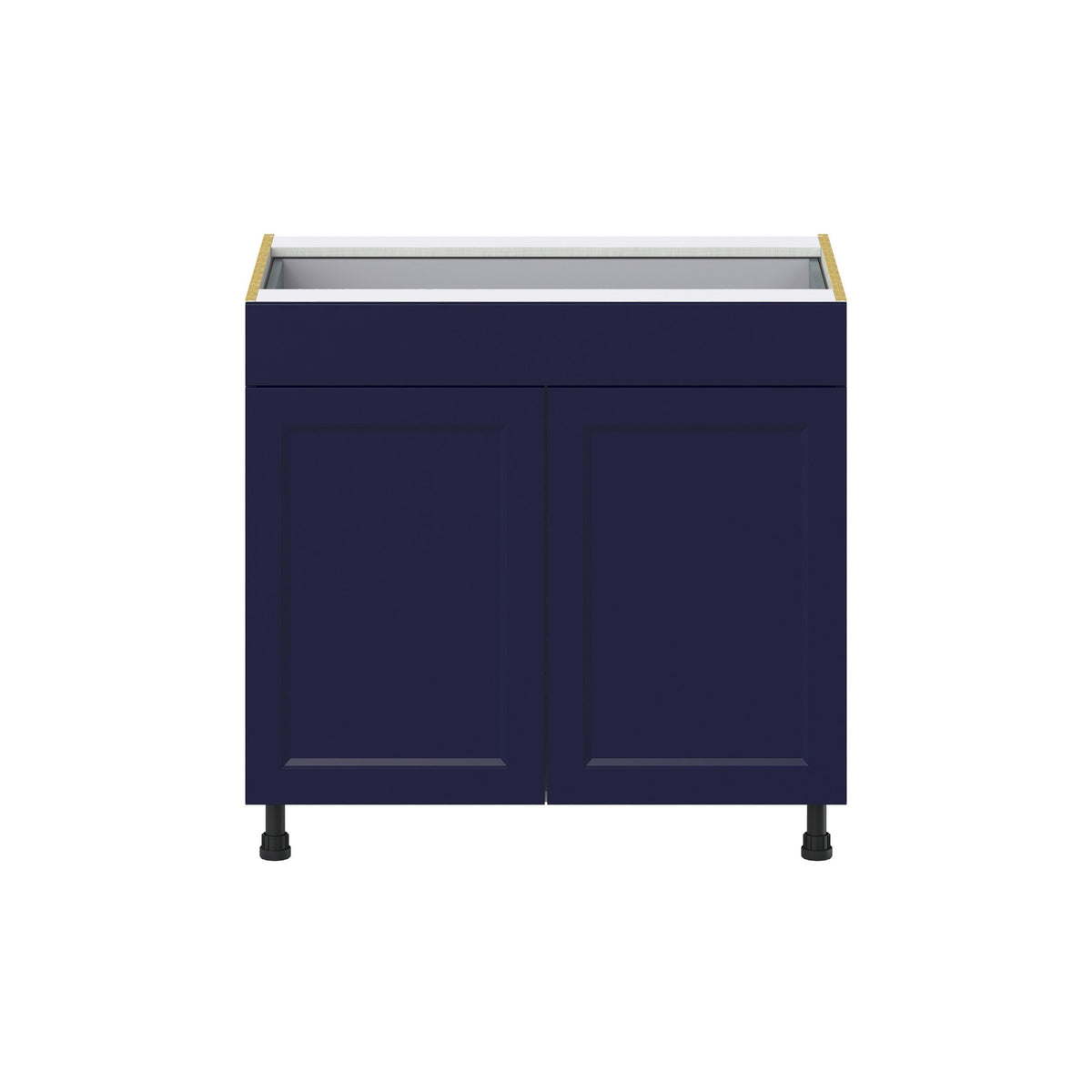 Hugo&Borg Lorette 36-in W x 34.5-in H x 24-in D Navy Blue 1-Drawer Base Fully Assembled Cabinet (Recessed Panel Shaker Style)