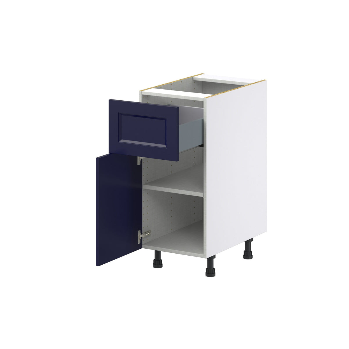 Hugo&Borg Lorette 15-in W x 34.5-in H x 24-in D Navy Blue 1-Drawer Base Fully Assembled Cabinet (Recessed Panel Shaker Style)