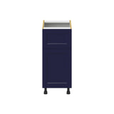 Hugo&Borg Lorette 15-in W x 34.5-in H x 24-in D Navy Blue 1-Drawer Base Fully Assembled Cabinet (Recessed Panel Shaker Style)