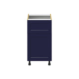 Hugo&Borg Lorette 18-in W x 34.5-in H x 24-in D Navy Blue 1-Drawer Base Fully Assembled Cabinet (Recessed Panel Shaker Style)