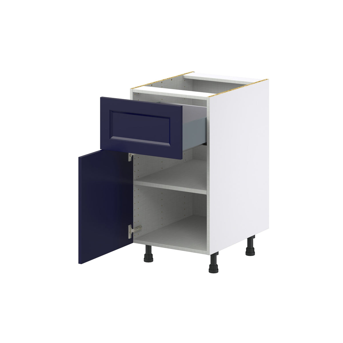 Hugo&Borg Lorette 18-in W x 34.5-in H x 24-in D Navy Blue 1-Drawer Base Fully Assembled Cabinet (Recessed Panel Shaker Style)