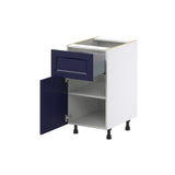 Hugo&Borg Lorette 18-in W x 34.5-in H x 24-in D Navy Blue 1-Drawer Base Fully Assembled Cabinet (Recessed Panel Shaker Style)