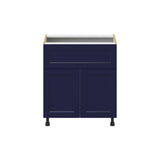 Hugo&Borg Lorette 30-in W x 34.5-in H x 24-in D Navy Blue 1-Drawer Base Fully Assembled Cabinet (Recessed Panel Shaker Style)