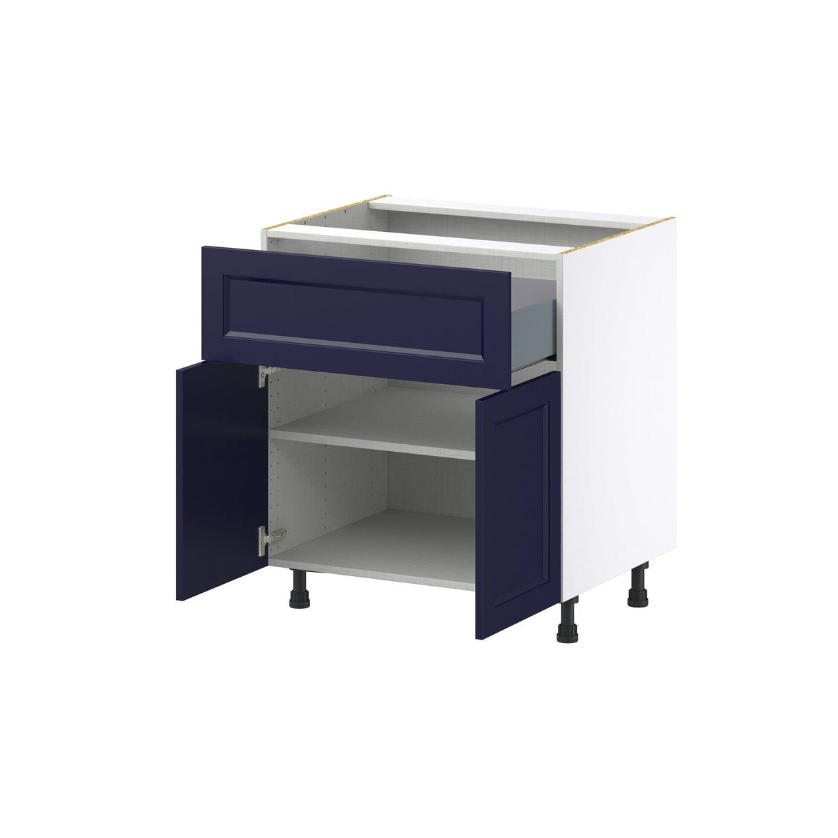 Hugo&Borg Lorette 30-in W x 34.5-in H x 24-in D Navy Blue 1-Drawer Base Fully Assembled Cabinet (Recessed Panel Shaker Style)