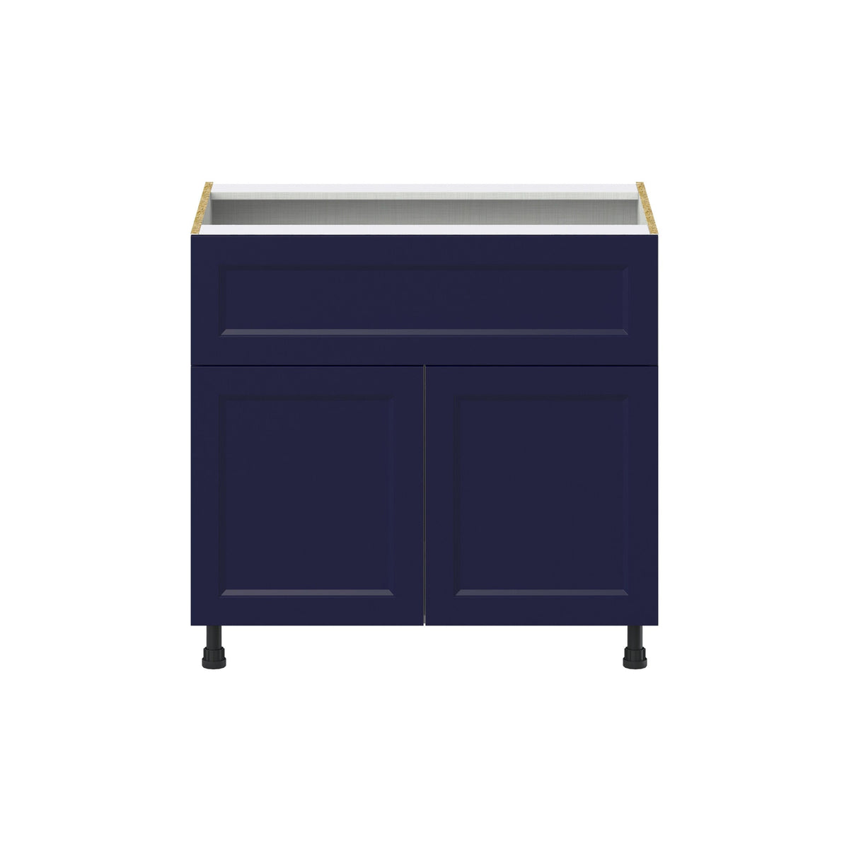 Hugo&Borg Lorette 36-in W x 34.5-in H x 24-in D Navy Blue 1-Drawer Base Fully Assembled Cabinet (Recessed Panel Shaker Style)