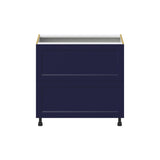 Hugo&Borg Lorette 36-in W x 34.5-in H x 25-in D Navy Blue 2-Drawer Base Fully Assembled Cabinet