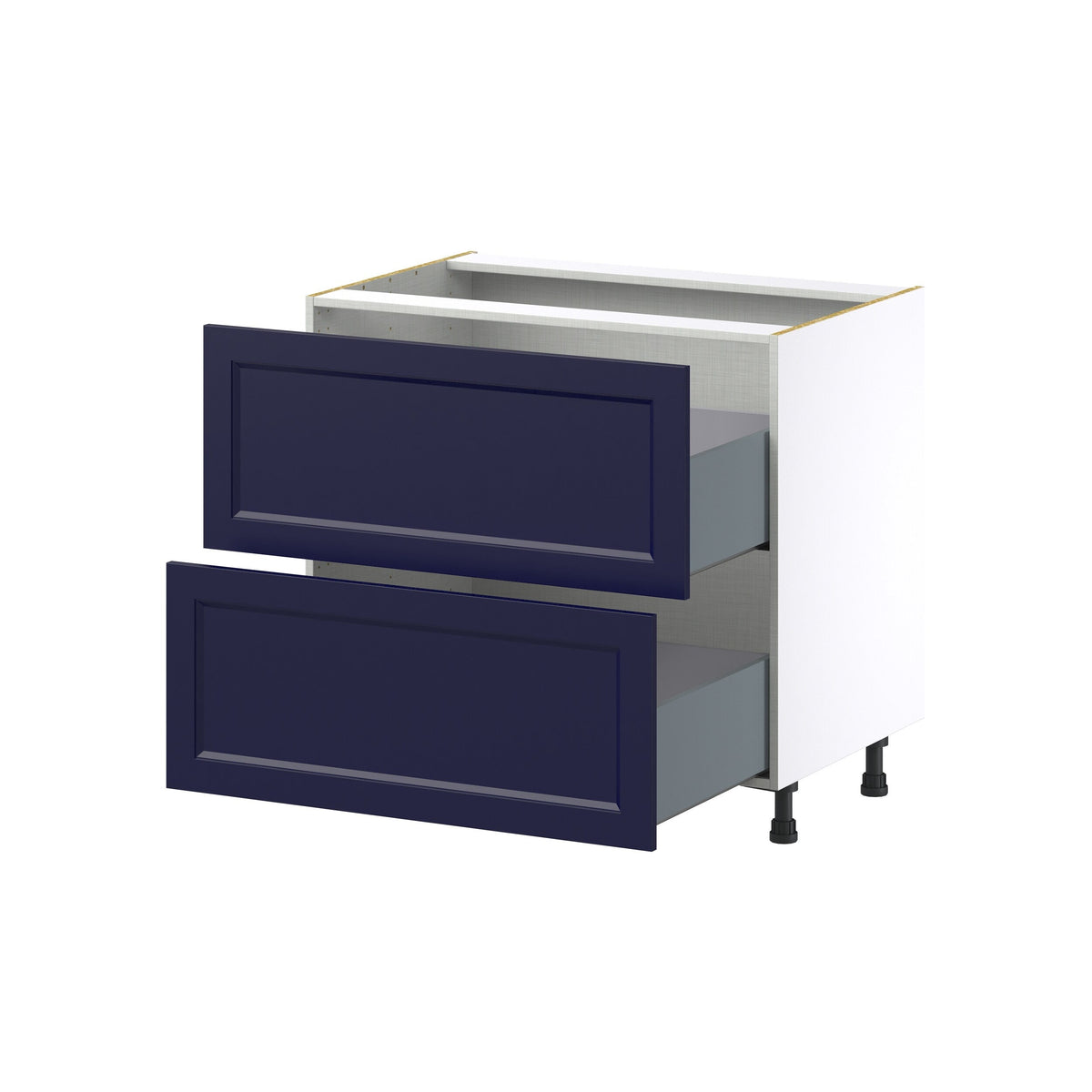 Hugo&Borg Lorette 36-in W x 34.5-in H x 25-in D Navy Blue 2-Drawer Base Fully Assembled Cabinet
