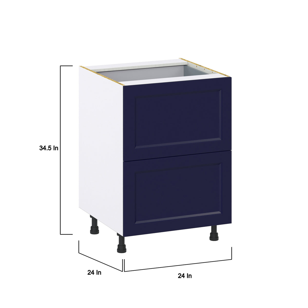 Hugo&Borg Lorette 24-in W x 34.5-in H x 24-in D Navy Blue 2-Drawer Base Fully Assembled Cabinet