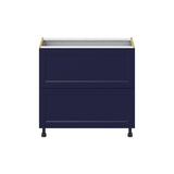 Hugo&Borg Lorette 36-in W x 34.5-in H x 24-in D Navy Blue 2-Drawer Base Fully Assembled Cabinet