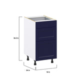 Hugo&Borg Lorette 18-in W x 34.5-in H x 25-in D Navy Blue 3-Drawer Base Fully Assembled Cabinet