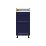 Hugo&Borg Lorette 18-in W x 34.5-in H x 25-in D Navy Blue 3-Drawer Base Fully Assembled Cabinet