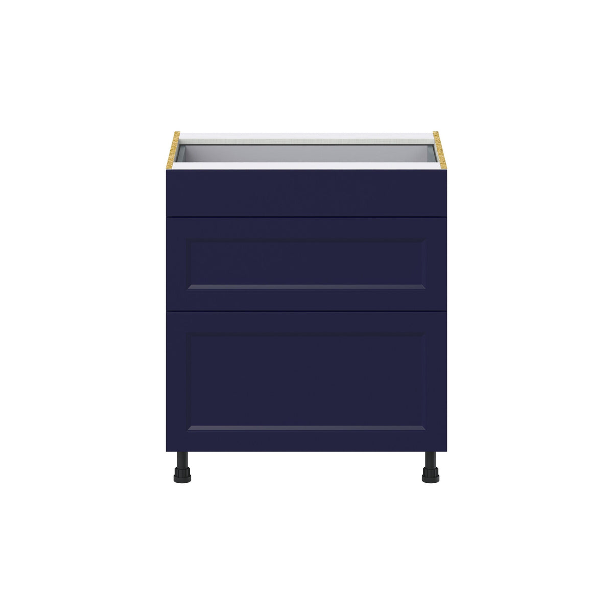 Hugo&Borg Lorette 30-in W x 34.5-in H x 25-in D Navy Blue 3-Drawer Base Fully Assembled Cabinet