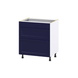 Hugo&Borg Lorette 30-in W x 34.5-in H x 25-in D Navy Blue 3-Drawer Base Fully Assembled Cabinet