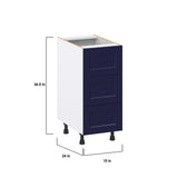 Hugo&Borg Lorette 15-in W x 34.5-in H x 24-in D Navy Blue 3-Drawer Base Fully Assembled Cabinet