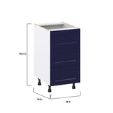Hugo&Borg Lorette 18-in W x 34.5-in H x 24-in D Navy Blue 3-Drawer Base Fully Assembled Cabinet