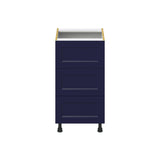 Hugo&Borg Lorette 18-in W x 34.5-in H x 24-in D Navy Blue 3-Drawer Base Fully Assembled Cabinet