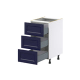 Hugo&Borg Lorette 18-in W x 34.5-in H x 24-in D Navy Blue 3-Drawer Base Fully Assembled Cabinet