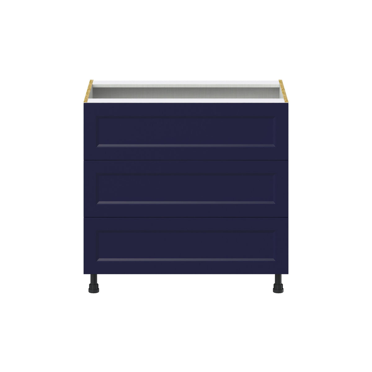 Hugo&Borg Lorette 36-in W x 34.5-in H x 24-in D Navy Blue 3-Drawer Base Fully Assembled Cabinet
