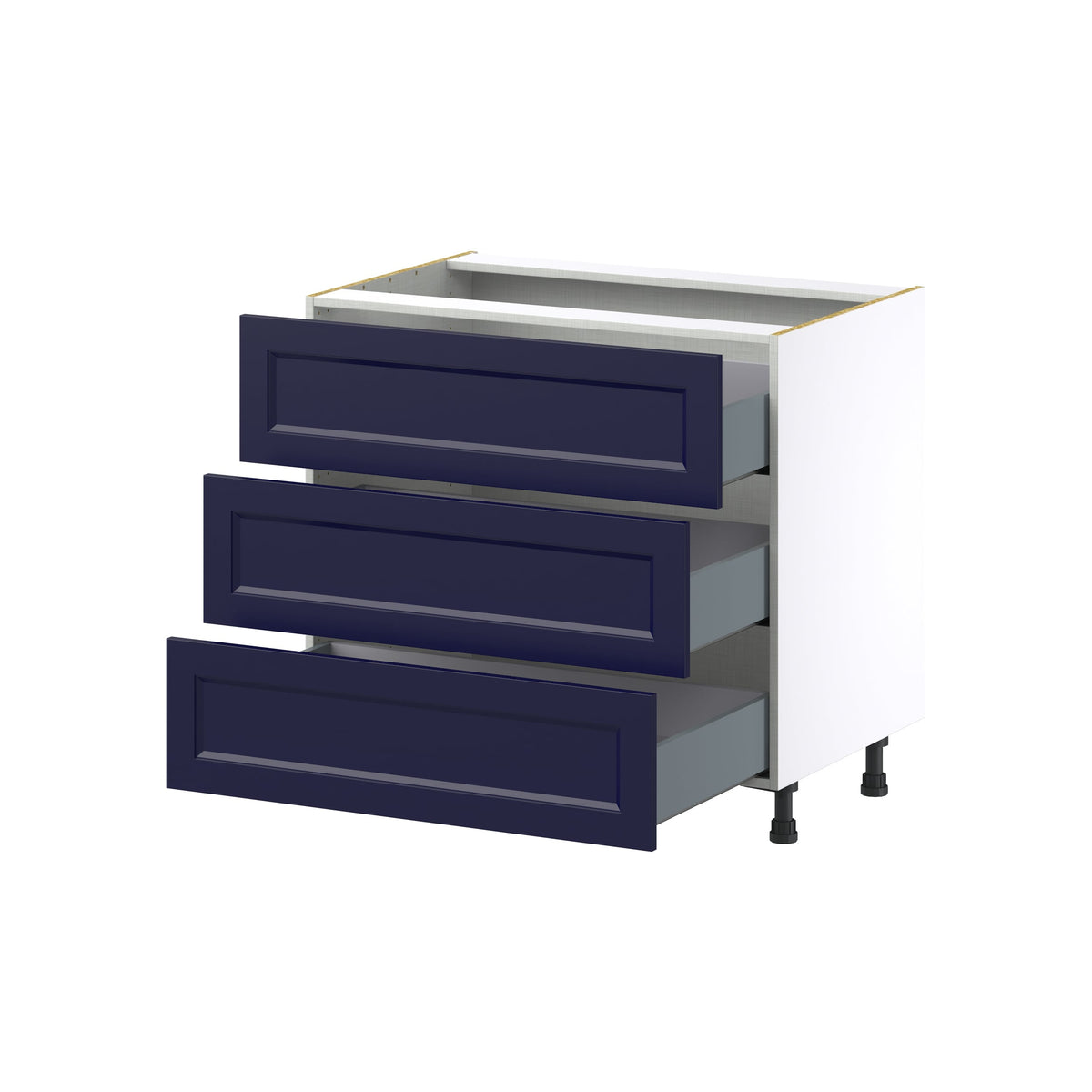 Hugo&Borg Lorette 36-in W x 34.5-in H x 24-in D Navy Blue 3-Drawer Base Fully Assembled Cabinet