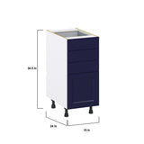 Hugo&Borg Lorette 15-in W x 34.5-in H x 25-in D Navy Blue 4-Drawer Base Fully Assembled Cabinet