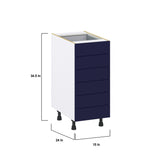 Hugo&Borg Lorette 15-in W x 34.5-in H x 24-in D Navy Blue 6-Drawer Base Fully Assembled Cabinet