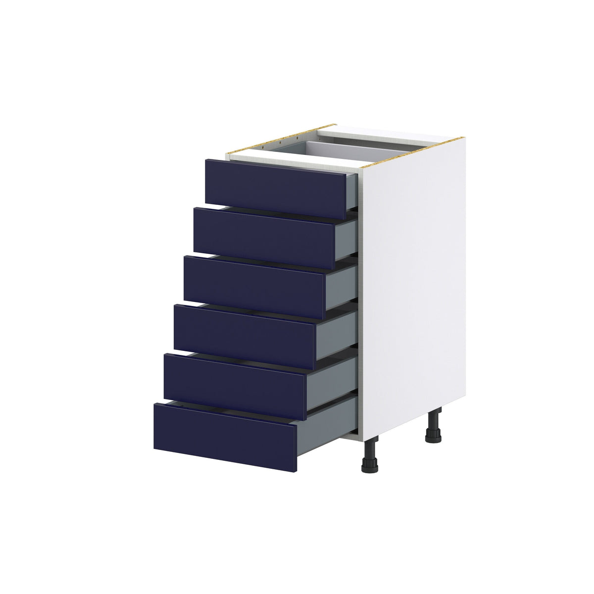 Hugo&Borg Lorette 18-in W x 34.5-in H x 24-in D Navy Blue 6-Drawer Base Fully Assembled Cabinet