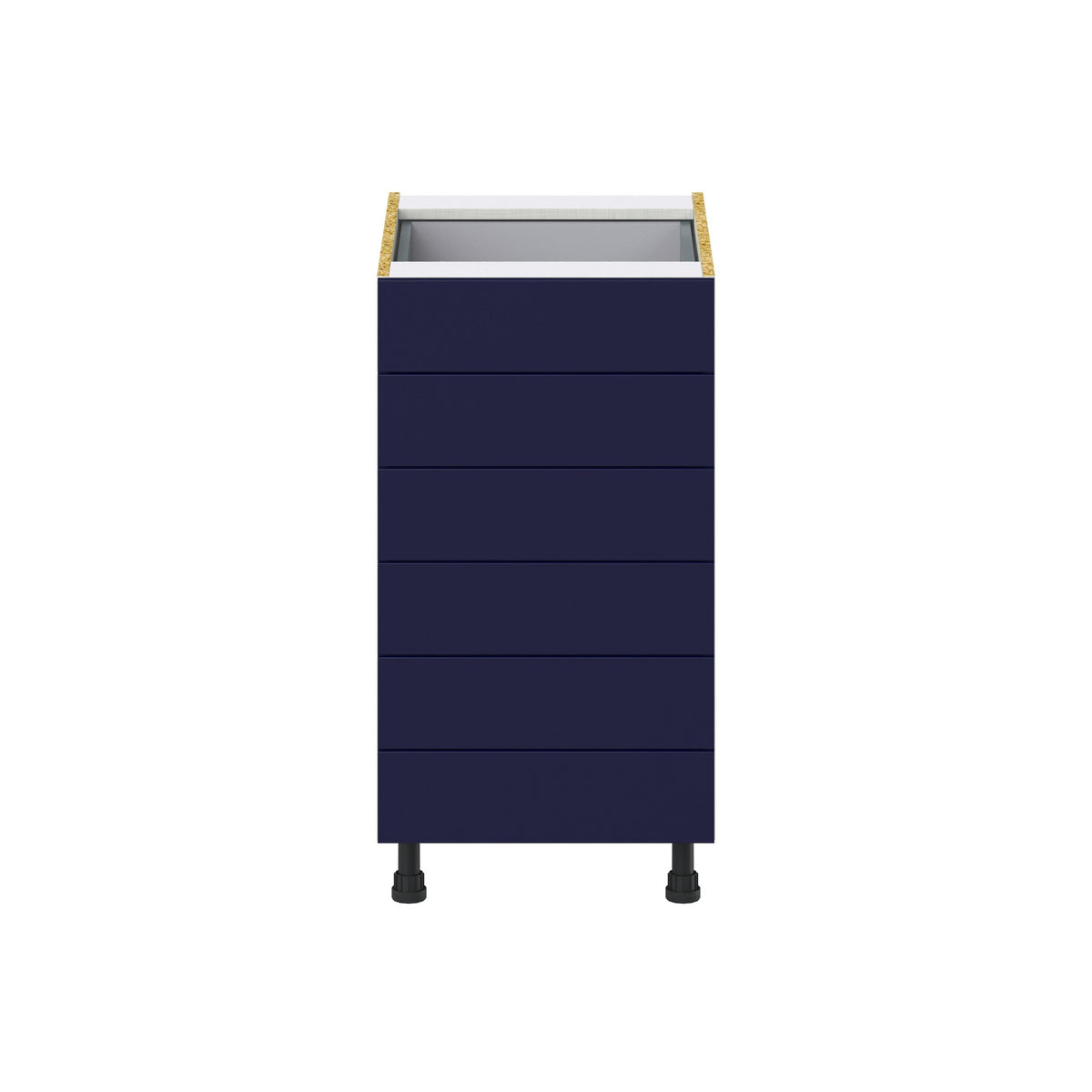 Hugo&Borg Lorette 18-in W x 34.5-in H x 24-in D Navy Blue 6-Drawer Base Fully Assembled Cabinet