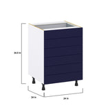 Hugo&Borg Lorette 24-in W x 34.5-in H x 24-in D Navy Blue 6-Drawer Base Fully Assembled Cabinet