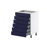 Hugo&Borg Lorette 24-in W x 34.5-in H x 24-in D Navy Blue 6-Drawer Base Fully Assembled Cabinet