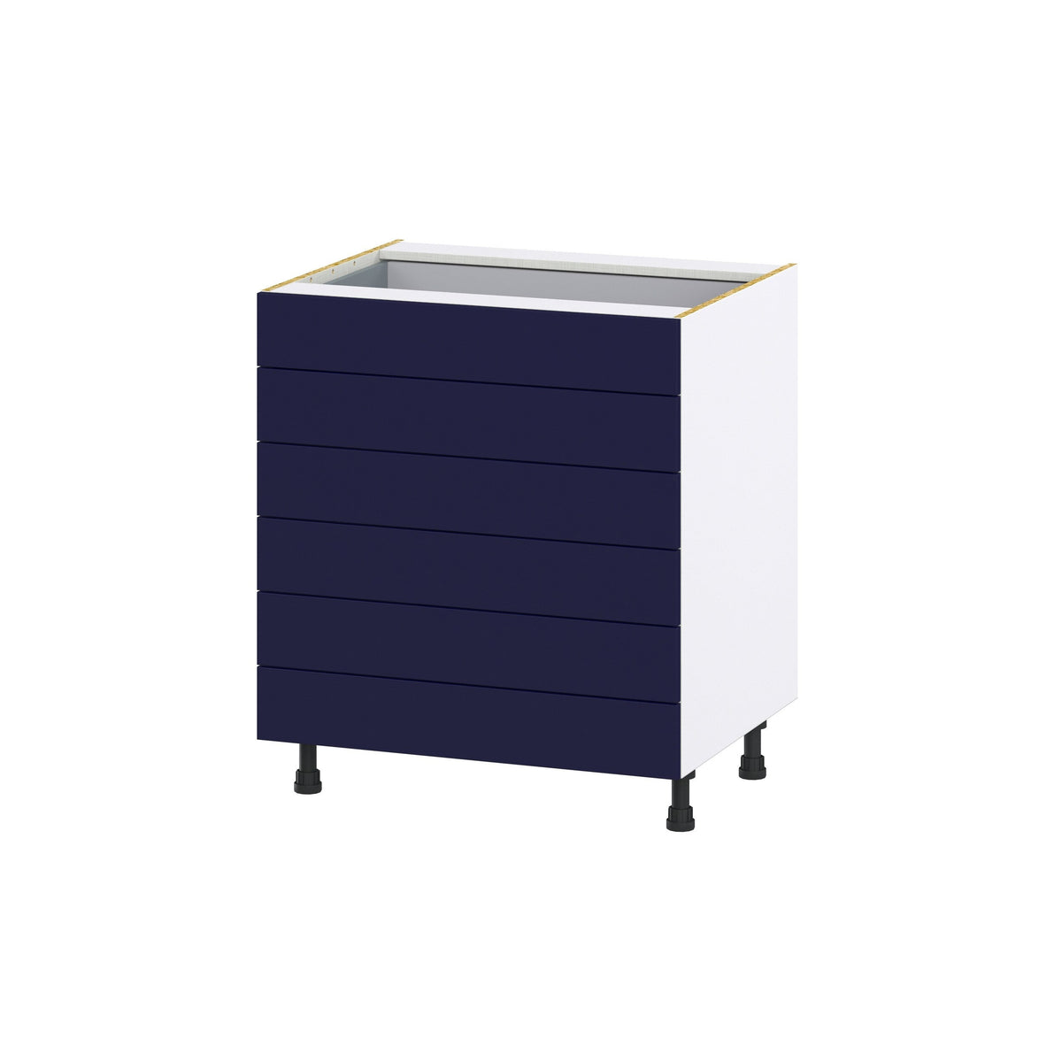 Hugo&Borg Lorette 30-in W x 34.5-in H x 24-in D Navy Blue 6-Drawer Base Fully Assembled Cabinet