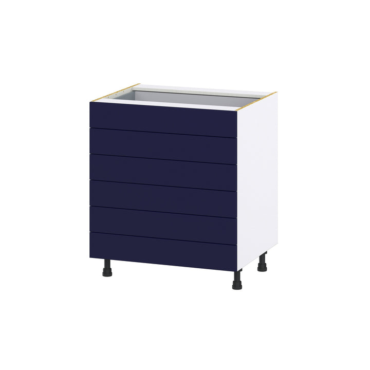 Hugo&Borg Lorette 30-in W x 34.5-in H x 24-in D Navy Blue 6-Drawer Base Fully Assembled Cabinet