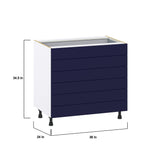 Hugo&Borg Lorette 36-in W x 34.5-in H x 24-in D Navy Blue 6-Drawer Base Fully Assembled Cabinet
