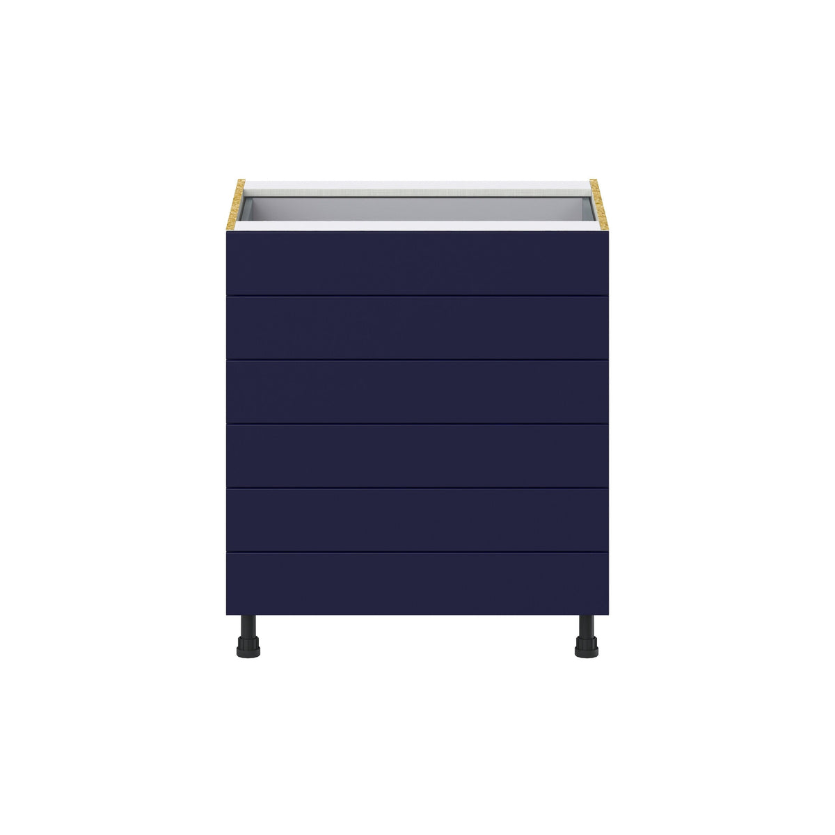 Hugo&Borg Lorette 30-in W x 34.5-in H x 24-in D Navy Blue 6-Drawer Base Fully Assembled Cabinet