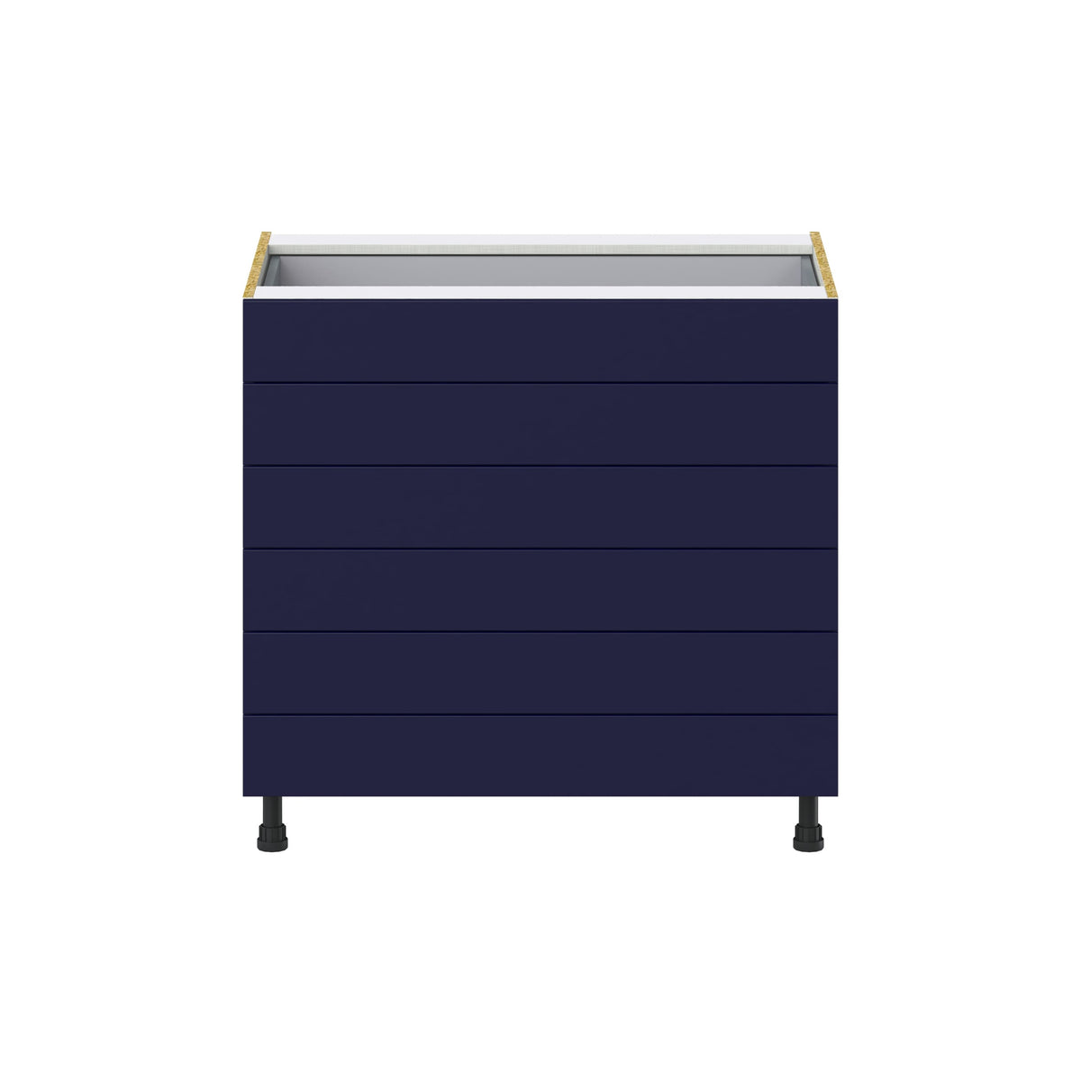 Hugo&Borg Lorette 36-in W x 34.5-in H x 24-in D Navy Blue 6-Drawer Base Fully Assembled Cabinet